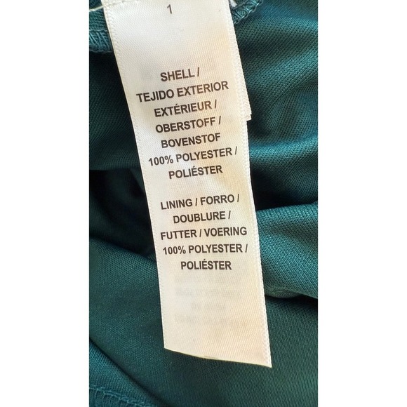 Aidan Mattox Sequin Beaded Cocktail Dress Emerald Green V Neck Long Sleeve US 4 - Picture 9 of 16